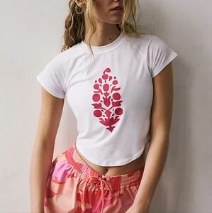 FREE PEOPLE Tempo On Repeat Logo Short-Sleeve Tee NWT